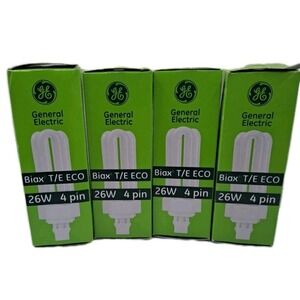 Qty 4 97616 GE GX24q-3 F26TBX/830/A/ECO Ecolux 26W 4 Pin CFL Lamp